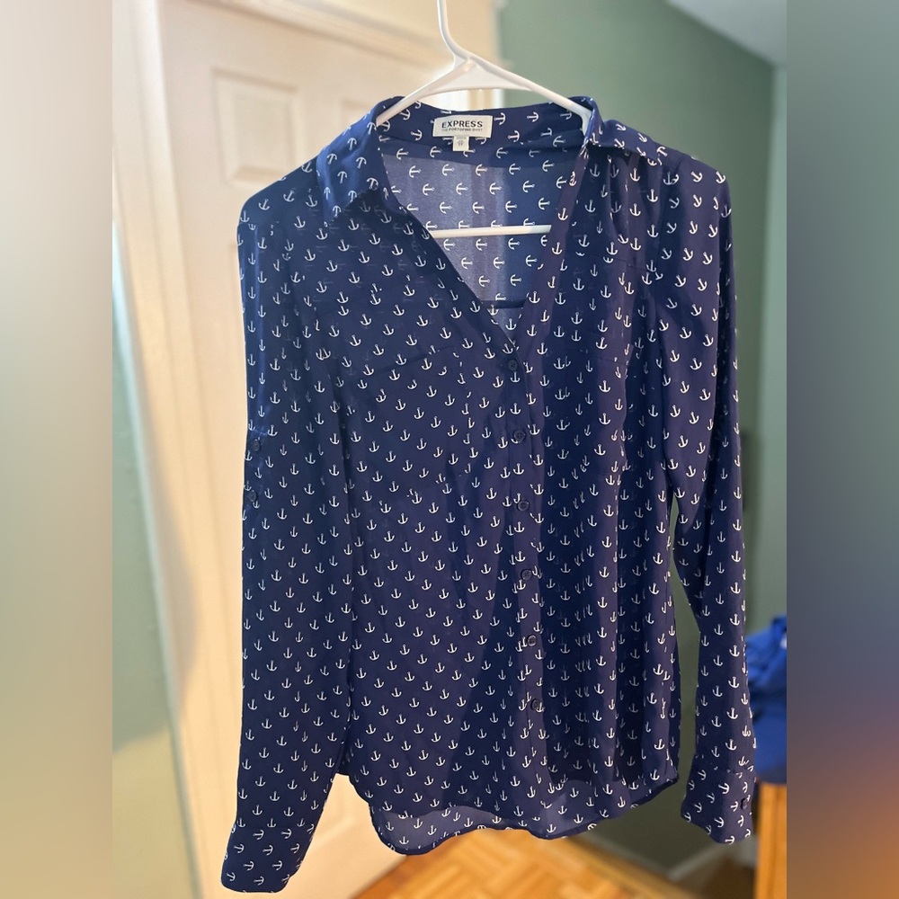 Express button down women’s top anchor design